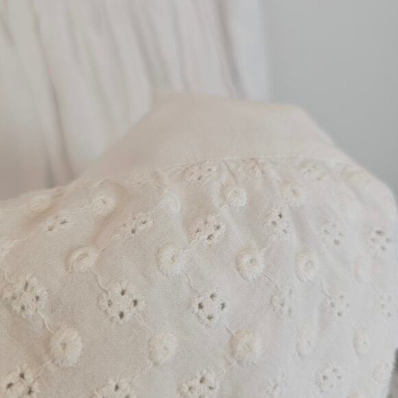 Margaux Riviera White Coastal Clean Girl Eyelet Midi Summer Dress Size Medium - Picture 5 of 12